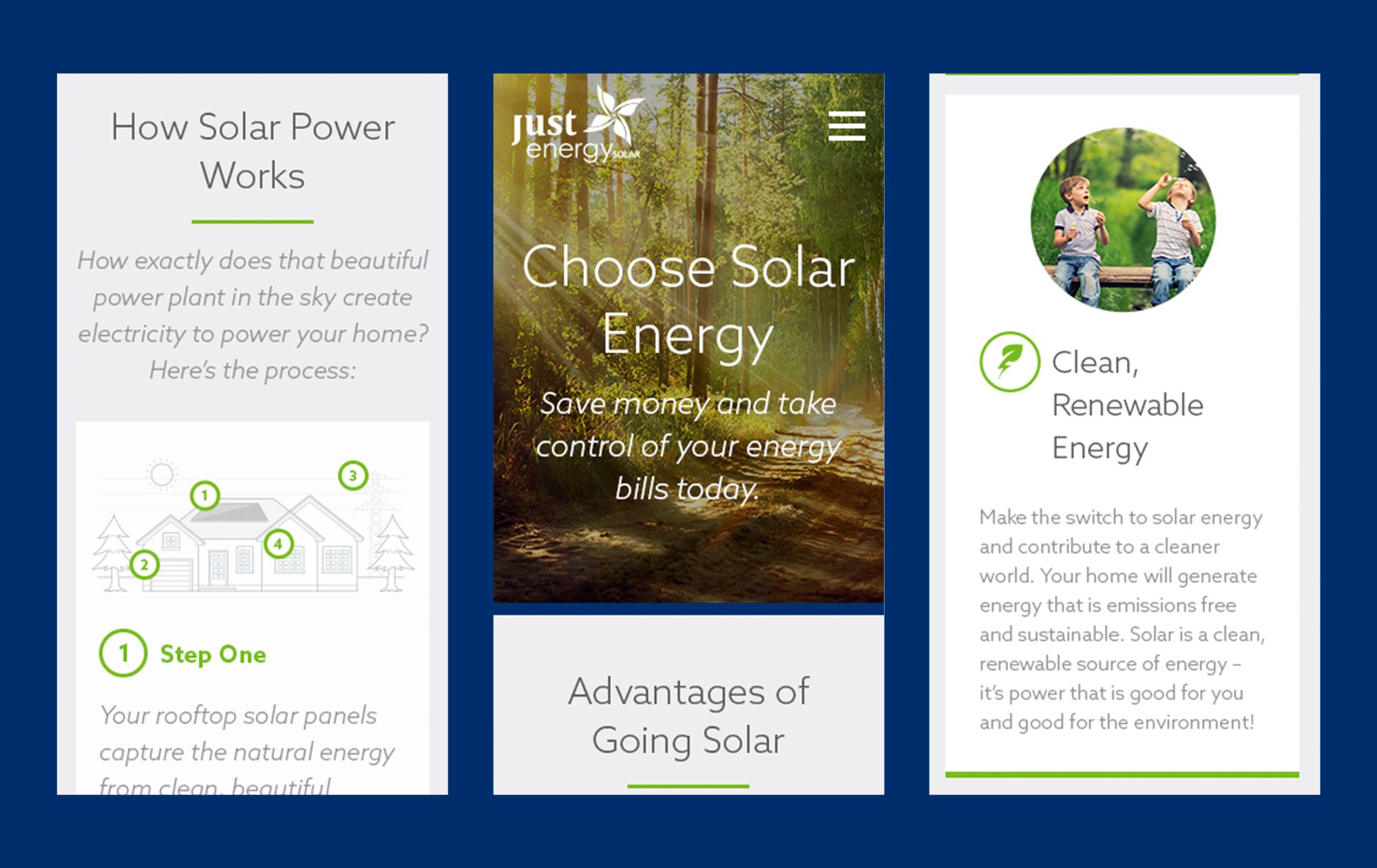 Just Energy Solar Website Mobile