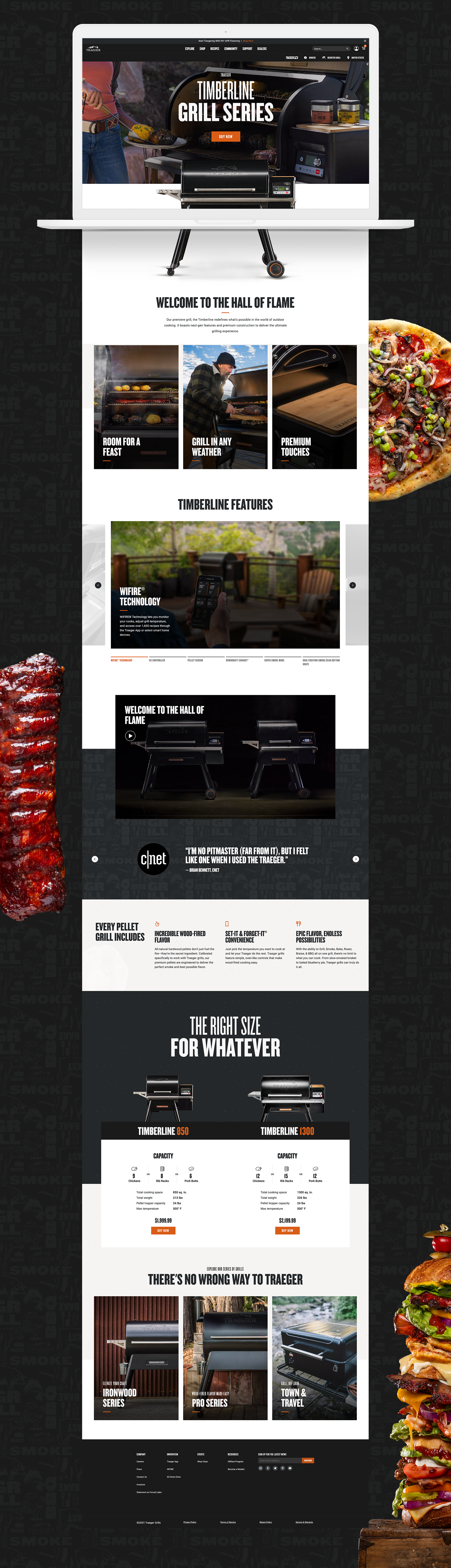 Traeger Series Landing Page Design