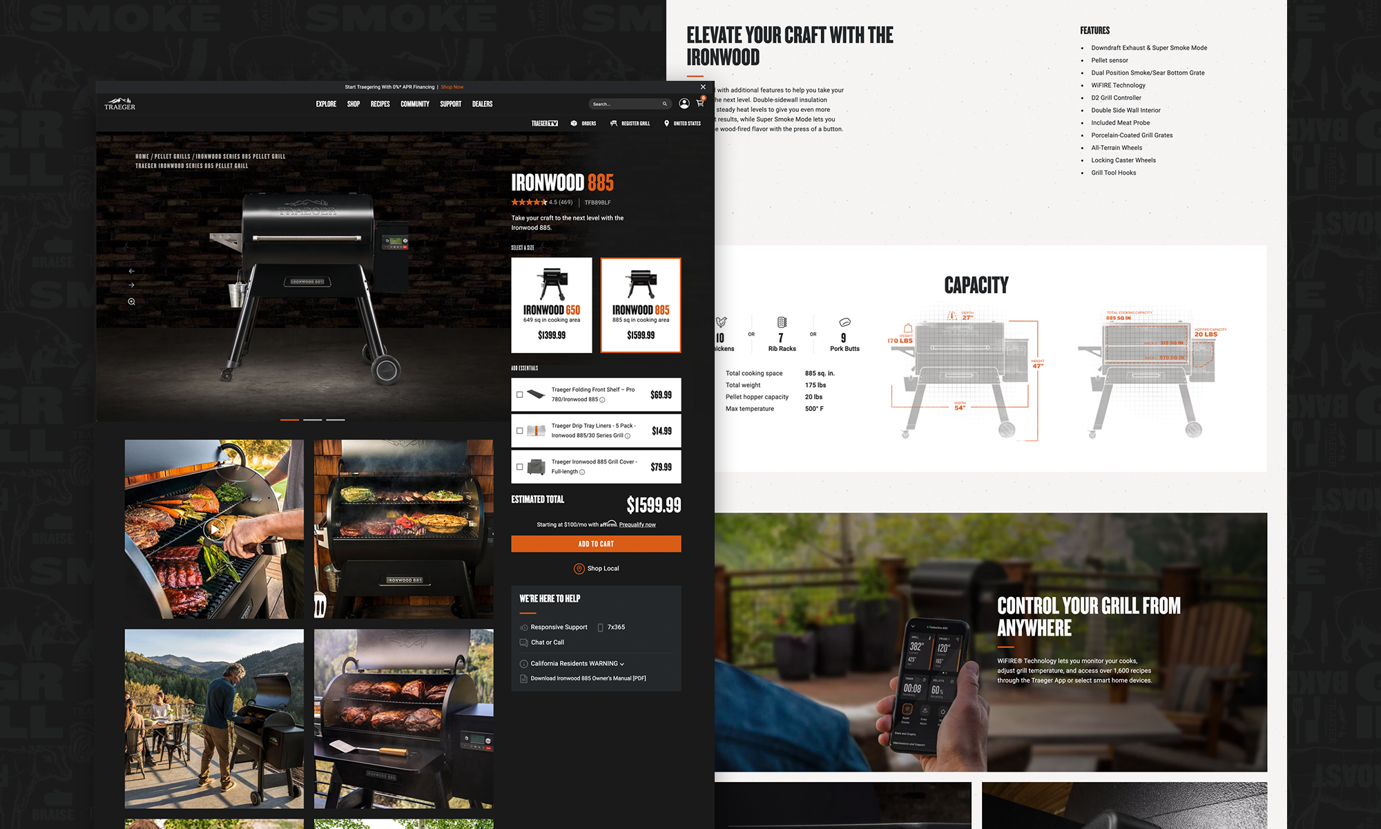 Traeger Product Detail Page Design