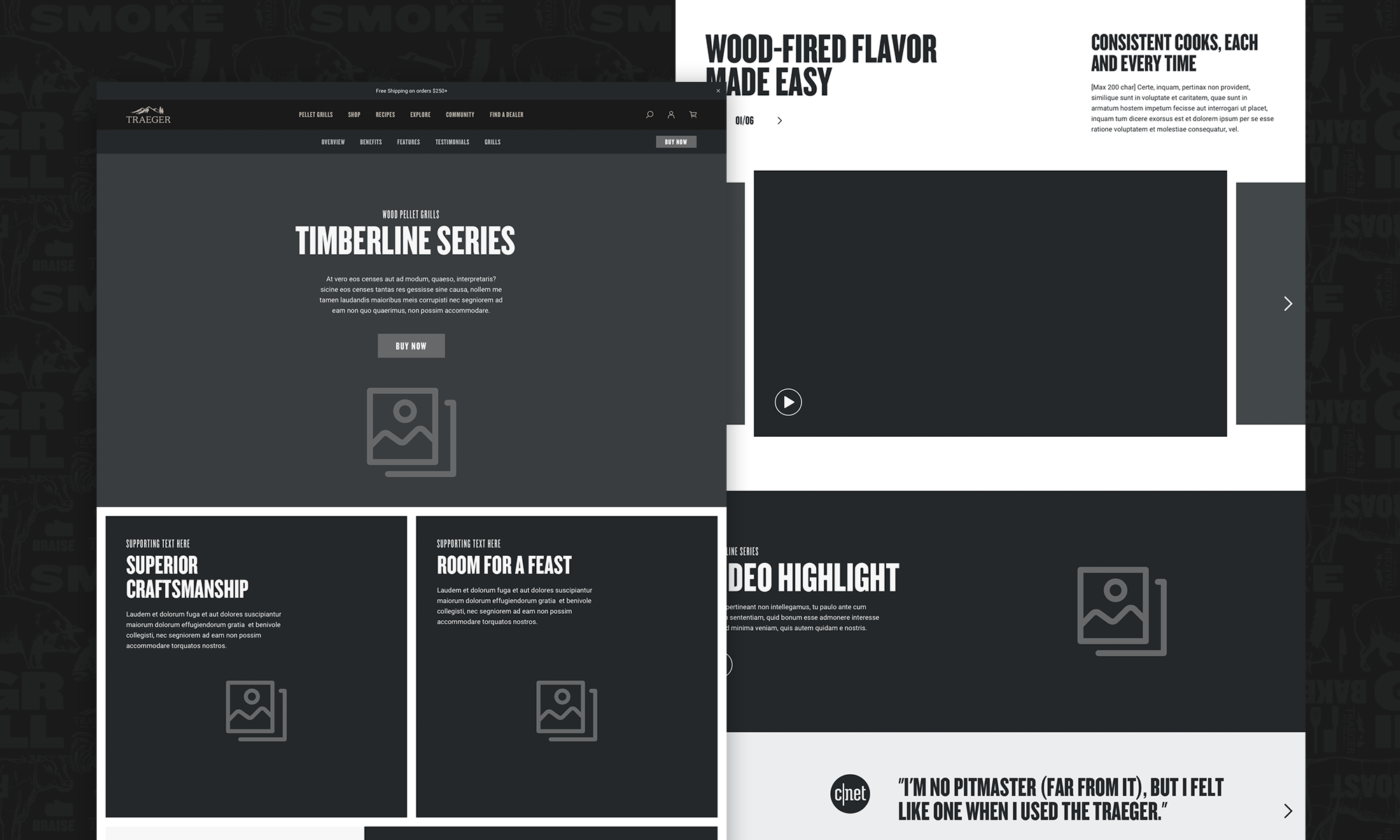 Traeger Series Wireframes
